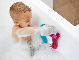 Comes in five shapes that can be used individually or put together to make a chain; Set Of 5 Boon Building Bath Pipes Toy Set Bathing Accessories Baby Worldenergy Ae