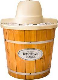 Do this until entire canister and lid are covered with the ice and salt mixture. Nostalgia Electrics Icmp400wd Old Fashioned Ice Cream Maker 4 Quart Brown Amazon De