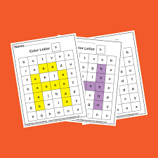 color by letter abc square pixels free preschool coloring pages