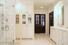 Drawers and shelves as placeholders for a variety of your items; Built In Linen Cabinets Transitional Bathroom M E Beck Design