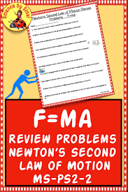 F Ma Review Problems Newton S Second Law Of Motion Worksheet Practice Ms Ps2 2 Science Teaching Resources Middle School Science Resources Middle School Science