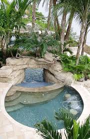 I Like The Colors Used In This Pool Also The Stairs And The Idea Of Something To Swim Underneath Is Very Cool Nice Home Backyard Pool Backyard Backyard Oasis
