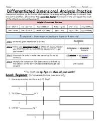 Each problem involves changing a quantity (the given quantity) from one type of unit to another in a step by step manner. Differentiated Dimensional Analysis Practice By Science Wonderlab