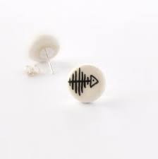 Fish Bone Black White Ceramic Earrings Ceramic Jewelry By Ouph 22 00 Ceramic Earring Ceramic Jewelry Earrings