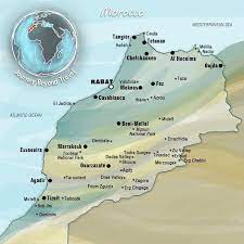 This Map Of Morocco Allows You To See The Various Cities Towns Mountain Ranges And Beaches In The Country Use This Mo Morocco Map Morocco Itinerary Morocco