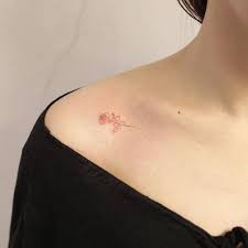 Small Tattoos On Instagram Red Ink Rose By Mini Happiness Tattoo Seoul Discreet Tattoos Pink Tattoo Red Tattoos