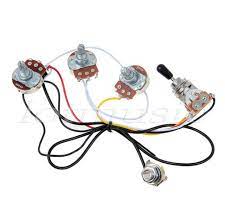 The switchcraft double pole 3 way switch has been the standard in gibson and other 2 pickup american guitars. Guitar Wiring Harness With 2 Volume 1 Tone Pots 500k 3 Way Toggle Switch Chrome For Sale Online