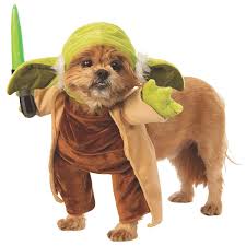 Star Wars Walking Yoda With Lightsaber Dog Costume In 2020 Pet Costumes Yoda Dog Costume Star Wars Dog Costumes