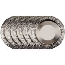 Dear brides, i know you want your wedding reception table decorations to be spectacular. Nu Steel Nusteel 13 Embossed Round Vintage Dinner Charger For Plates Wedding Reception Chargers Plate Chargers For Table Settings Set Of 6 Charger Plates Embossed Rim Antique Pewter Tg Os421 Reviews Wayfair