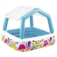 Piscine Gonflable Enfant Avec Pare Soleil Aqua Intex