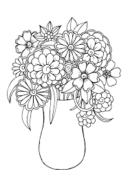 Here's a colouring page of a flower in a flower pot. Coloring Pages Of Flowers Happies