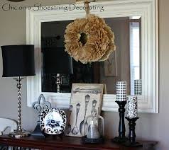 Black And White Mocha Black Off White And Mocha Wreath Vignette Black And White Decor Budget Friendly Decor Decor