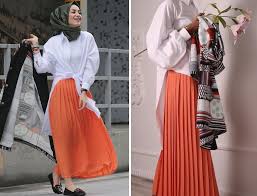 2017 Yazlik Tesettur Kiyafet Modelleri Moda Tesettur Giyim Pileli Etek Etek Modelleri Aksamustu Giysileri
