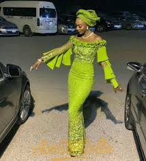 Make a splash with two delicious libations: 15 Green Lace Aso Ebi Styles Green Lace Gowns Skirt Blouse Styles
