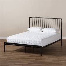 Ziyoo full bed frame no box spring needed, 16 inch heavy duty metal platform bed frames with solid wood slats support 3500 lbs mattress foundation, easy assembly, quiet noise free. Baxton Studio Sabine Full Metal Spindle Platform Bed In Black 145 21003 8203 Cymx