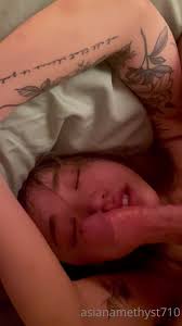 Asianamethyst710 Aka Asianamethyst Tied Up On Bed Sucking Balls And Cock  Onlyfans Video