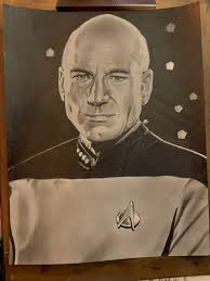 Star Trek Artwork: Patrick Stewart as Jean-Luc Picard