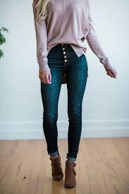 Georgia Button Fly High Waisted Jeans High Waisted Jeans Outfit Dark Jeans Outfit High Waist Jeans