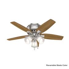 Flush mount ceiling fans, often referred to as low profile or. Hunter Echo Bluff 42 In Led Indoor Brushed Nickel Flush Mount Ceiling Fan 51075 The Home Depot