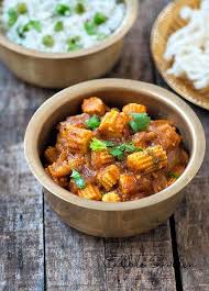 Baby Corn Is This Wonderfully Crunchy Light Vegetable That Both The Husband And I Love And So This Baby Corn Masala Recipe Baby Corn Masala Baby Corn Recipes