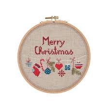 Merry Christmas Stickpackung Sticken Weihnachten Kreuzstichmuster Stickpackungen