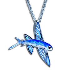 Guy Harvey Enamel Flying Fish Necklace