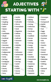 Adjectives That Start With J 100 Common Adjectives Starting With J Love English In 2020 Common Adjectives Adjectives English Adjectives