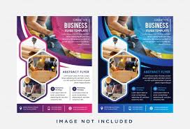 Set Of Abstract Flyer With Hexagon Flyer Brochure Design Layouts Business Flyer