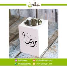 متجر فنيالي هو مشروع كويتي للطباعة الحرارية على الاواني المنزلية والكتابه على المباخر الخشب صورة مبخر حجم صغير باس Incense Holders Container Incense