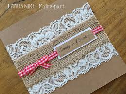 Site le moins cher de france : Faire Part Mariage Dentelle Et Vi Chy Mariage Champetre Dentelle Kraft Jute Et Vichy Lot De 10 Un Grand Marche