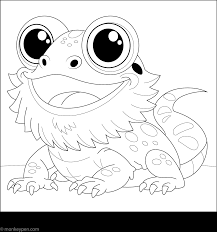 Cartoon Bearded Dragon Coloring Page
