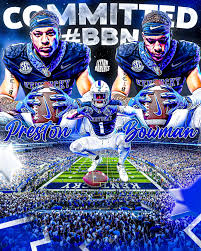 BREAKING: Three star WR Preston Bowman has committed to Kentucky, he tells  me. He chose Kentucky over schools such as, Wisconsin, Indiana, and  Michigan. Preston is a top 35 player in the