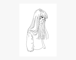Online shopping for clothing, shoes & jewelry from a great selection of dresses, tops, tees & blouses, active, swim, jackets & coats, clothing sets & more at everyday low prices. Hoodie Long Hair Bangs Glasses Girl Simple Black And Line Art Hd Png Download Transparent Png Image Pngitem