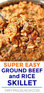 Ground beef is the wonder food of the world! Super Easy Ground Beef And Rice Skillet Thrifty Frugal Mom