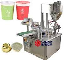 Automatic 2 Heads Yogurt Cup Filling Machine Rotary Filling Sealing Automatic Juice Filling Machine