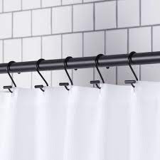 Ensemble De 12 Crochets Pour Rideau De Douche Black Shower Curtains Curtain Hooks Shower Curtain