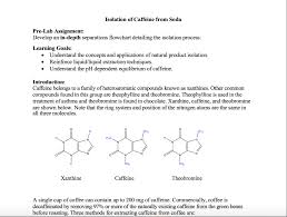 isolation of caffeine from soda lab 5 ochem pre la