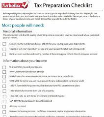 Checklist Of Info And Documents Needed For Taxes Click For Full Pdf Turbotax How To Apply Tax Preparation