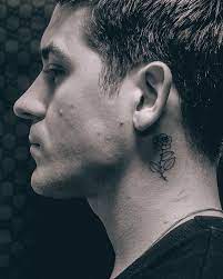 Small Rose Tattoo On Neck Of G Eazy Small Neck Tattoos Neck Tattoo Small Rose Tattoo