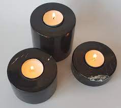 Candle Holder Tealight Natural Marble Cylinder Black Etsy Tea Light Candles Marble Candle Holder Tea Lights