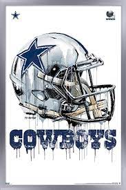 Amazon Com Trends International Nfl Dallas Cowboys Drip Helmet 20 Wall Poster 14 725 X 22 375 Silver Framed Version Everything Else