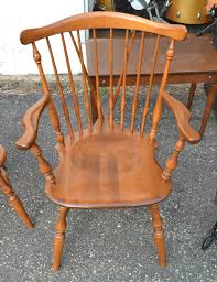 Ethan Allen Early American Birch Maple Diningroom Style Arm Chair Dining Room Arm Chairs Wood Dining Chairs Dining Room Furniture Sets
