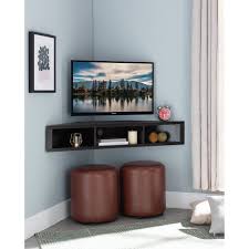 French Floating Corner Tv Stand For Tvs Up To 50 In 2020 Tv Stand Decor Living Room Corner Tv Corner Tv Stand