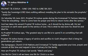 The synagogue, church of all nations and emmanuel tv family appreciate your love, prayers and concern at this time and request a time of privacy for the family. Kyufgzpq975lym