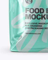 Download Metallic Food Bag Mockup Front View In Bag Sack Mockups On Yellow Images Object Mockups