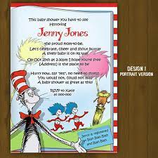 Dr Seuss Cat In The Hat Printed Baby Shower Invitations Dr Seuss New Baby Invites Thing 1 And 2 Invitation Sold By Splashbox Printables On Storenvy