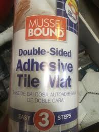 This mat can be used for countertop and backsplash in laundry room. Mussel Bound Double Sided Adhesive Tile Mat 15 Sq Feet Ebay Double Sided Adhesive Adhesive Tile Tile Mat