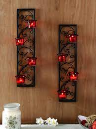 Shop for candle wall sconces in wall sconces. Buy Hosley Decorative Wall Sconce Candle Holder With Red Glass And Free T Light Candles Set Of 2 Online At Low Prices In India Amazon In