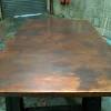 Zinc and copper top dining tables large metal top tables. 1