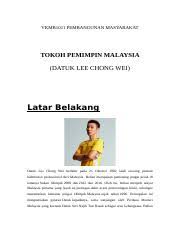 Biodata datuk lee chong wei. Ko K Datuk Lee Zhong Wei Tokoh Docx Vkmb1011 Pembangunan Masyarakat Tokoh Pemimpin Malaysia Datuk Lee Chong Wei Latar Belakang Datuk Lee Chong Wei Course Hero